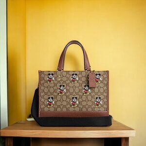 NWT COACH DISNEY X DEMPSEY TOTE 22 WITH MICKEY MOUSE PRINT